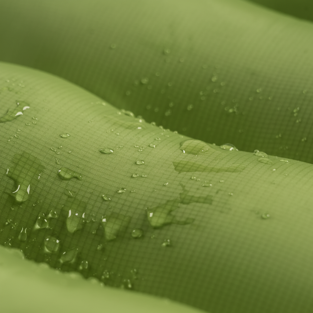 Green Sleeping Pad Fabric Close-up